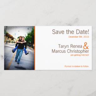 4x8 Engagement Announcement Brown Orange Chevron