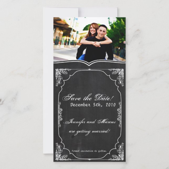 4x8 Engagement Announcement Modern Chalkboard (Front)