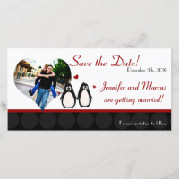 4x8 Engagement Announcement Penguin Love Couple Ma