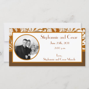 4x8 Engagement Photo Announcement Damask Autumn