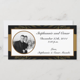 4x8 Engagement Photo Announcement Gold and Black