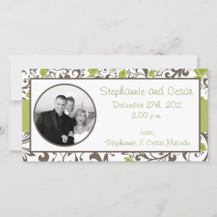 4x8 Engagement Photo Announcement Green Floral
