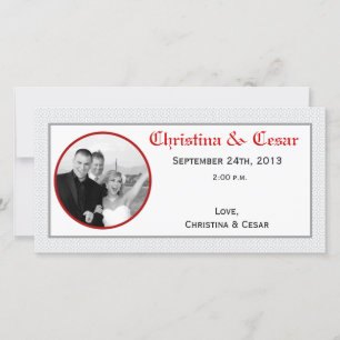 4x8 Engagement Photo Announcement Grey Red Formal