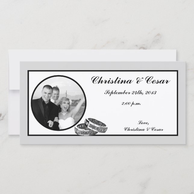 4x8 Engagement Photo Announcement His/Hers Diamond (Front)