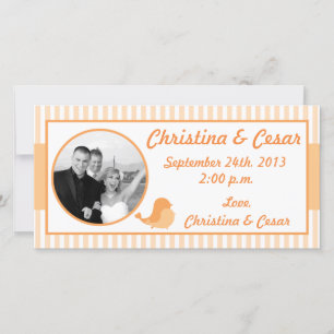 4x8 Engagement Photo Announcement Love Birds Peach