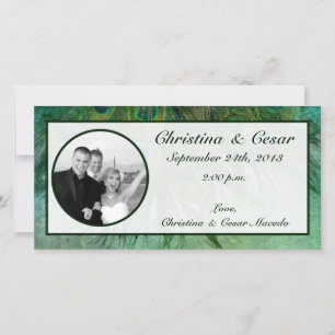 4x8 Engagement Photo Announcement Peacock Green Fe