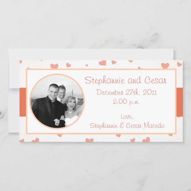 4x8 Engagement Photo Announcement Penguin Love/Hea (Front)