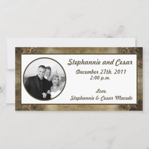 4x8 Engagement Photo Announcement Vintage Brown Da