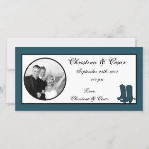 4x8 Engagement Photo Announcement Western Blue Cow