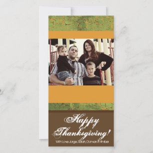 4x8 Green and Yellow Leaves Thanksgiving PHOTOCard Holiday Card