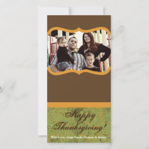 4x8 Green and Yellow Leaves Thanksgiving PHOTOCard Holiday Card