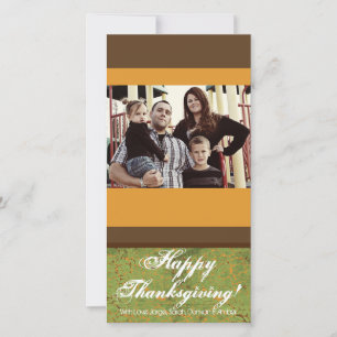 4x8 Green and Yellow Leaves Thanksgiving PHOTOCard Holiday Card
