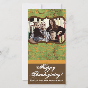 4x8 Green and Yellow Leaves Thanksgiving PHOTOCard Holiday Card