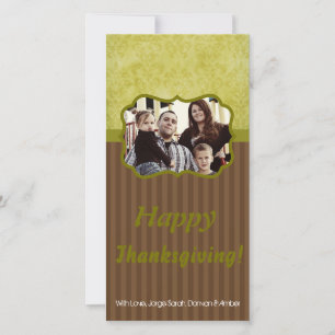 4x8 Green Autumn Foliage PHOTO Thanksgiving Card