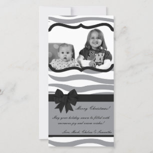 4x8 Grey Black Zebra Prin PHOTO Christmas Card