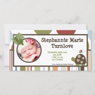 4x8 Photo Birth Announcement Laguna Beach Turtle