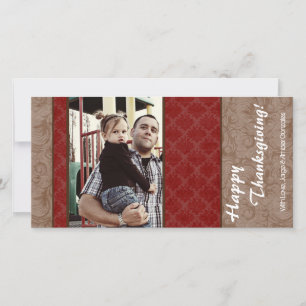 4x8 Purple and Brown Floral Thanksgiving Card