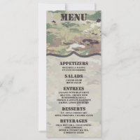 4x9.25 Menu Cards Army OCP Camo Uniform Camoflauge