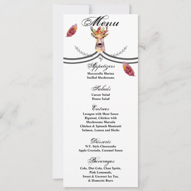 4x9.25 Menu Cards Xsolids keep their shape (Front)