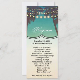 4x9.25 Program Cards Beach Sunset Palm Trees Strin