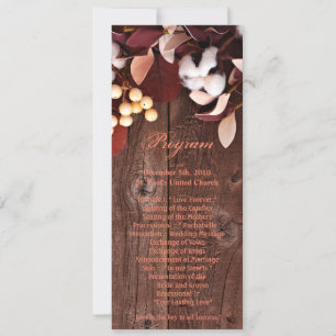 4x9.25 Program Cards Cotton Branch on Dark Wood St