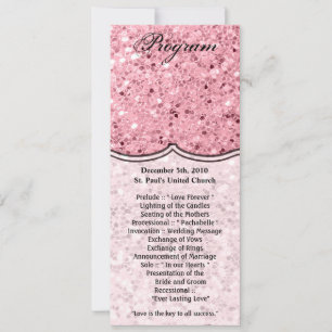 4x9.25 Program Cards Rose Gold Glitter