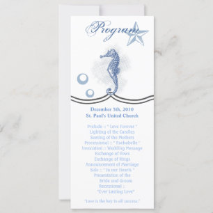 4x9.25 Program Cards Seahorse Sea Ocean Beach