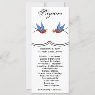 4x9.25 Program Cards Traditional Bird Tattoo Sparr