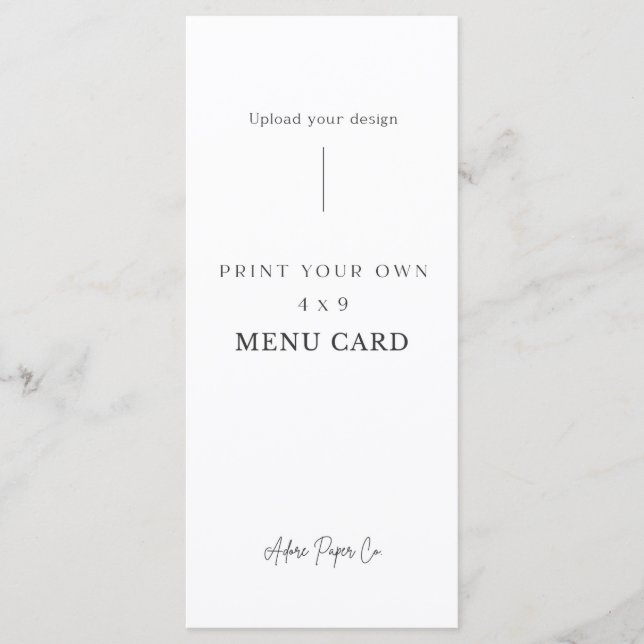 4x9 Menu: Upload Your Own Menu (Front)