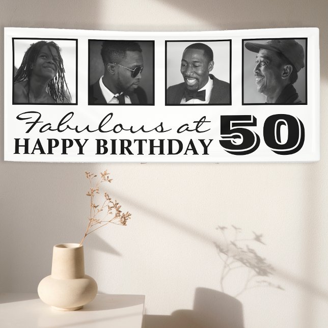 4x Photo Collage Happy Birthday Banner (Creator Uploaded)