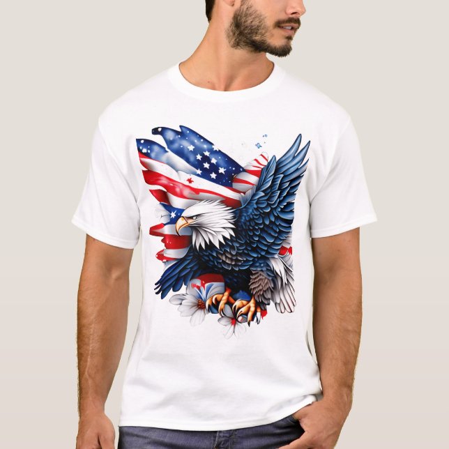 4yh july petals Eagle T-Shirt (Front)