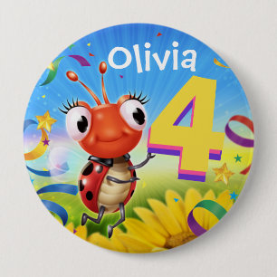 4yrs Custom birthday badge Little Ladybug range