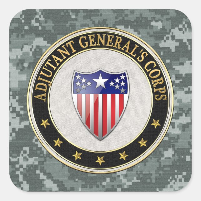 [500] Adjutant General's Corps Branch Insignia [3D Square Sticker (Front)