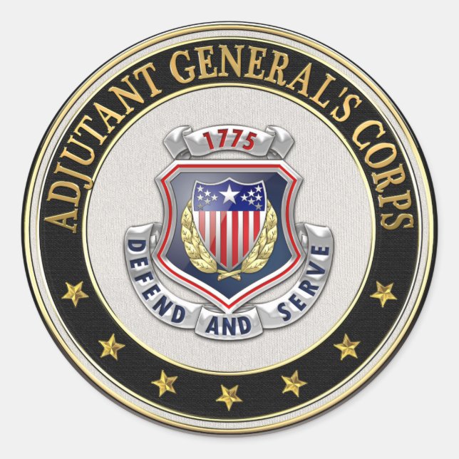 [500] AG Corps Regimental Insignia [3D] Classic Round Sticker (Front)