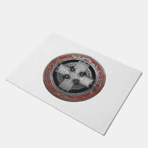 [500] Ancient Celtic Sacred Silver Knot Cross Doormat