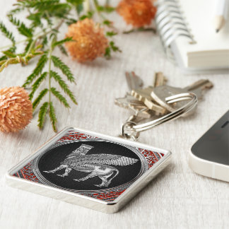 [500] Assyrian Winged Bull - Silver Lamassu Key Ring