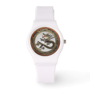 [500] Black and Gold Sacred Eastern Dragon Watch