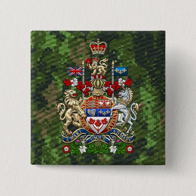 [500] Canada Coat of Arms [3D] 15 Cm Square Badge (Front)