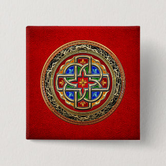 [500] Celtic Cross [Gold+Enamel] 15 Cm Square Badge