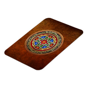 [500] Celtic Cross [Gold+Enamel] Magnet