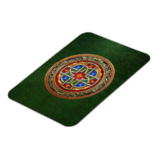 [500] Celtic Cross [Gold+Enamel] Magnet
