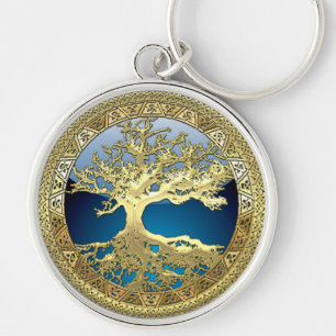 [500] Celtic Tree of Life [Gold] Key Ring