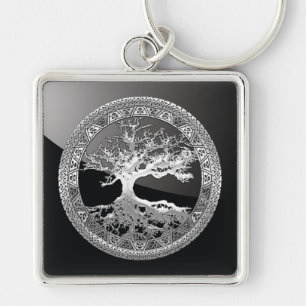 [500] Celtic Tree of Life [Silver] Key Ring