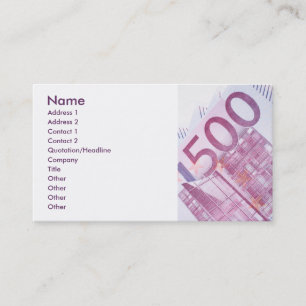 500 Euros Business Card