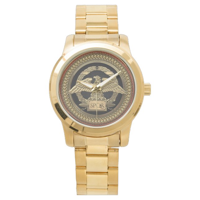 [500] Gold Roman Imperial Eagle on Gold Medallion Watch (Front)