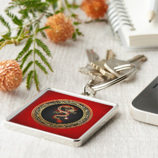 [500] Golden Chinese Dragon Fucanglong Key Ring