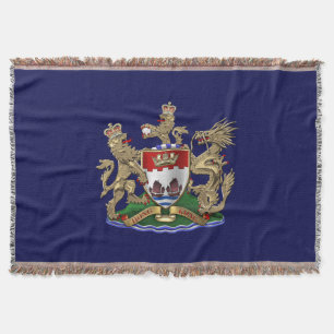 [500] Hong Kong - 1959-1997 Coat of Arms Throw Blanket