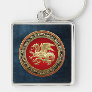 [500] Icelandic Dragon, Landvættir [Gold] Key Ring