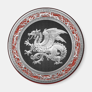 [500] Icelandic Dragon, Landvættir [Silver] Magnet