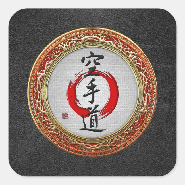 [500] Japanese calligraphy - Karate-do Square Sticker (Front)